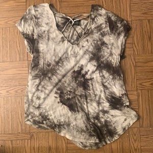 From Rue , M, Dark Green and White Tie Dye T Shirt